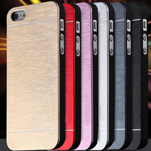High Quality !! New Luxury Aluminum Metal Brush Case For iphone 5 5S 5G Hard Phone Back Cover Motomo Logo SGS03883