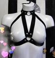2016 New pastel goth collar O ring studded chest body harness cage bra burlesque gothic sexy