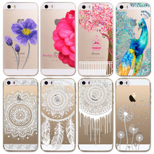 Phone Cases for iPhone 5 5s 5G New Arrival Luxury Silicon Clear Vintage White Paisley Flower soft Housing Back Cover