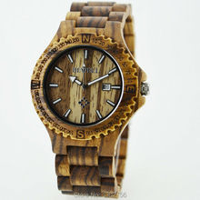 Free Shipping Mens Wooden Watches Top Brand Luxury Watch 2014 Newest Japan Movement Zebra Wood Men Big Wristwatches With Giftbox