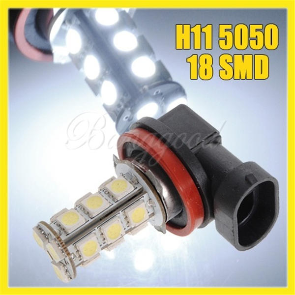 White H11 H8 18 LED 5050 SMD Car Auto Day Driving Fog Lights Headlight Lamp Bulb