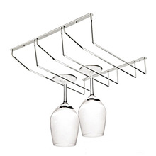 Three Rows Champagne Stemware Holder Chrome Plated Red Wine Rack Glass Cup Kitchen accessories Wall Bar Hanger Enclosed Dryer
