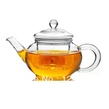 heat resistant clear glass tea pot with infuser 250ml 