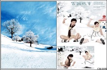 2M*1.5M(6.5FT*5FT) Frozen photo studio floor The silver tree hill snow Christmas backgrounds ZZ CM-0195