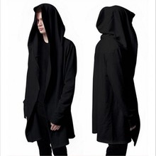 Free 2016 black cloak hoodies long winter fashion new male Streetwear hip-hop hoodie clothes men more small coat cool people