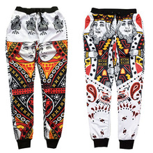 2015 New emoji joggers pants Playing cards print 3D sweatpants men/women hip hop jogging pants plus size M-XXL pantalones