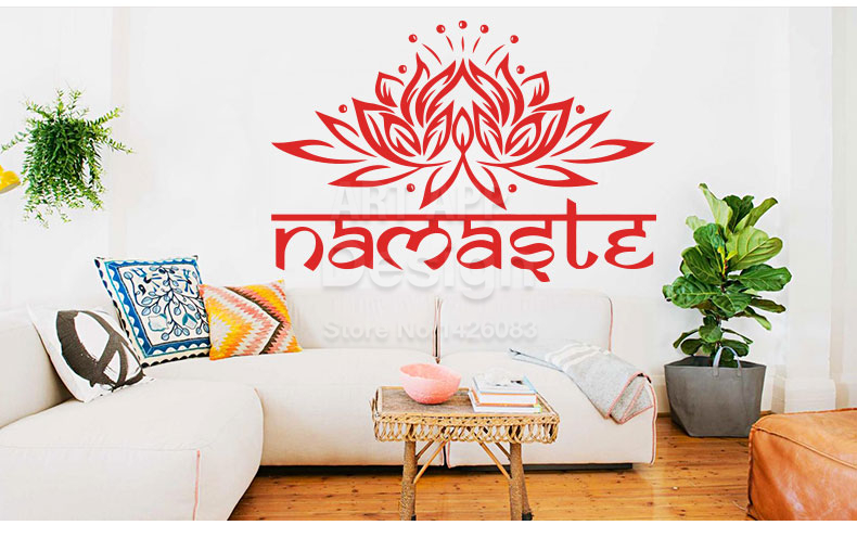 Namaste Autocollant Mural Amovible Décalque Maison /& Bureau Décoration murale Poster