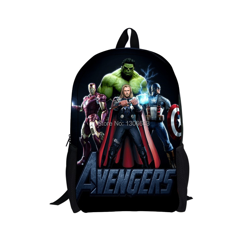 2014 Hot Sale Superman Character Men School Bag Children s Iron Man Avengers Backpacks Kids Boys