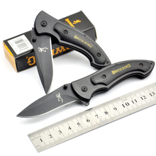 Browning S337 Small Hunting Pocket Knife Folding Knives camping knife 440 55HRC Blade Steel Shadow Wood