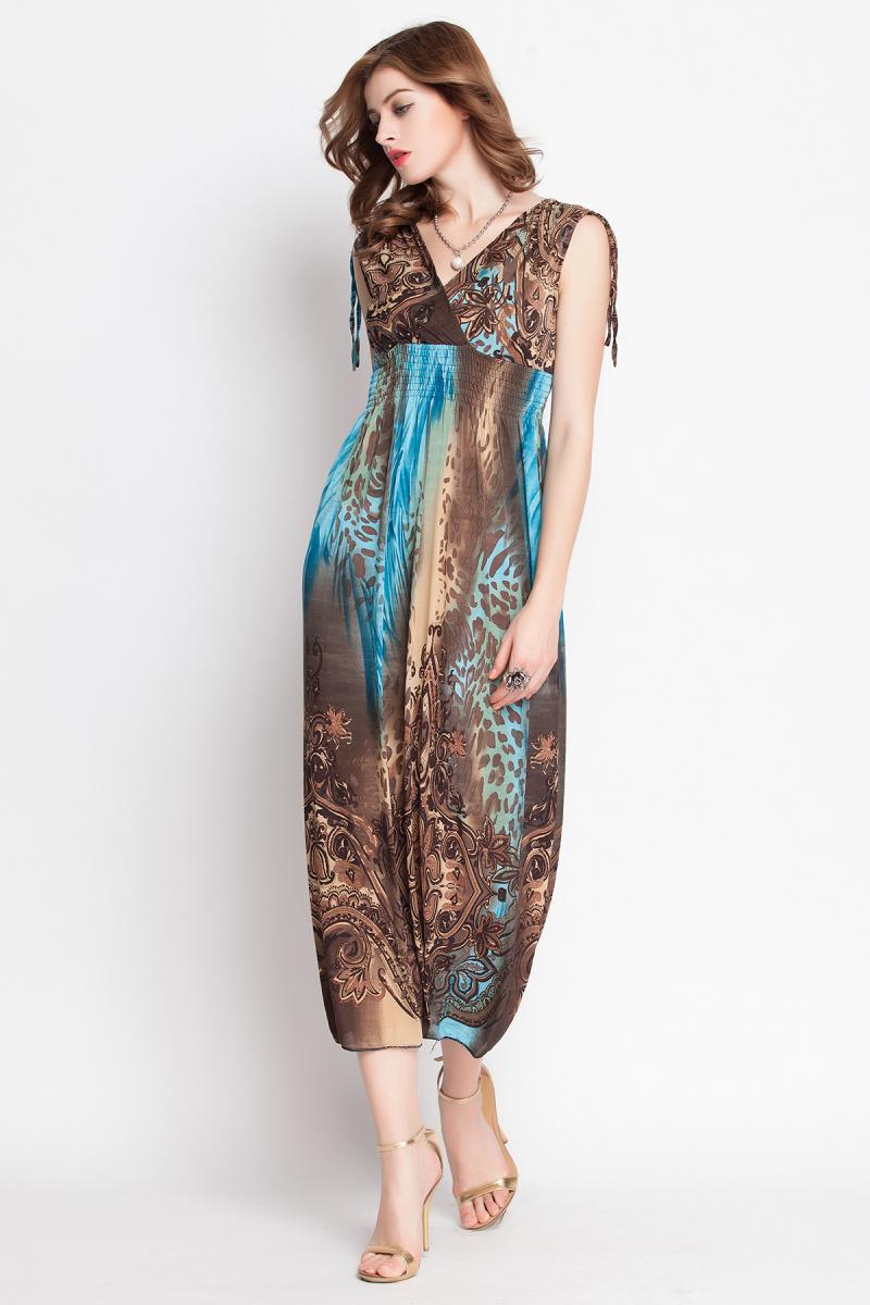 2015 Hot sale fashion vintage bohemian dress for women sexy halter sleeveless empire maxi ...