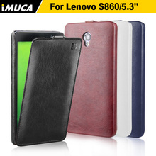 Original Lenovo S860 Case Cover IMUCA  Lenovo S860 luxury leather vertical Case flip cover For lenovo S860 5.3′ cell phone cases