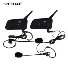 2PCS V6C 1200M Wireless Bluetooth Sccoer Referee Intercom Headset Full Duplex 2User Interphone Max 6Users with GPS for Skiing
