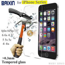 0.3mm 9H tempered glass For iphone 4s 5 5s 6 6s plus screen protector protective guard film front case cover +clean kits