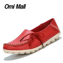 2016 New Arrival Spring Women Casual Shoes High Quality Genuine Leather Women Flats Shoes White Slip-on Ladies Wedge Shoes