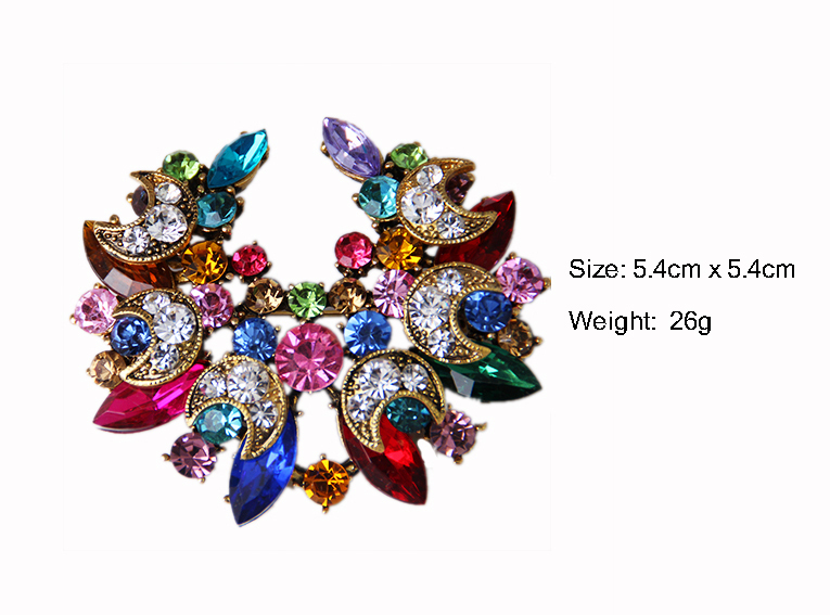 Colorful Big flower high-grade lovely crystal brooch fashion jewelry 