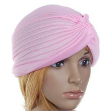 5 x (Polyester Pleated Turban Hat Head Head Cap Twist Hat