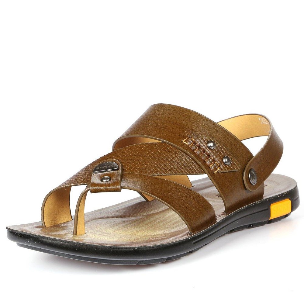 The new dual purpose summer sandals men leather sandals Korean men s sandals slip microfiber leather