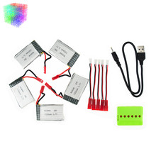 JJRC H11D lipo 3.7v 1000mah battery JST batteries 5pcs and green charger for JJRC H11C HQ898 rc Quadcopter drone Part