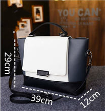 2015 New Hot Women Bags Lady Faux Leather Handbag White amp Black Messenger Bag Purse Tote