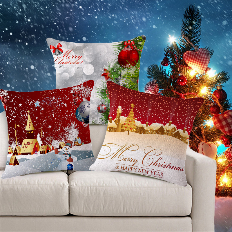 Decorative Cushion Covers Christmas Throw Pillow Cover Shabby Chic Home