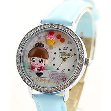 2015 Mini palabra de cuarzo DIY 3D chica grande del ojo de la arcilla del polímero relojes mujeres relojes vestido de la muchacha Brithday regalo del Festival MN626