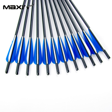 12pcs Lot 8 8mm Archery Carbon Arrow 20 Inch Blue Turkey Feathers Iron Shooting Hunting Carbon