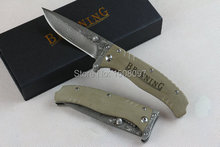 Envío gratis Browning F107 damasco cuchillo táctico exterior supervivencia cuchillos camping herramientas de bolsillo plegable mango del cuchillo G10