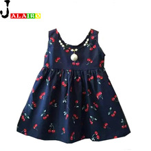 Baby Girl Dress Kids Teenagers Sleeveless Print Pattern Cotton Dresses Fashion Summer Girls Dress Cotton Party Kids Dresses 2-7