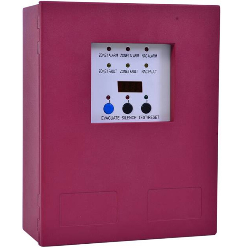 2 Zones Fire Alarm Control Panel with AC power input   MINI Fire Alarm Control System Conventional Fire  Control Panel