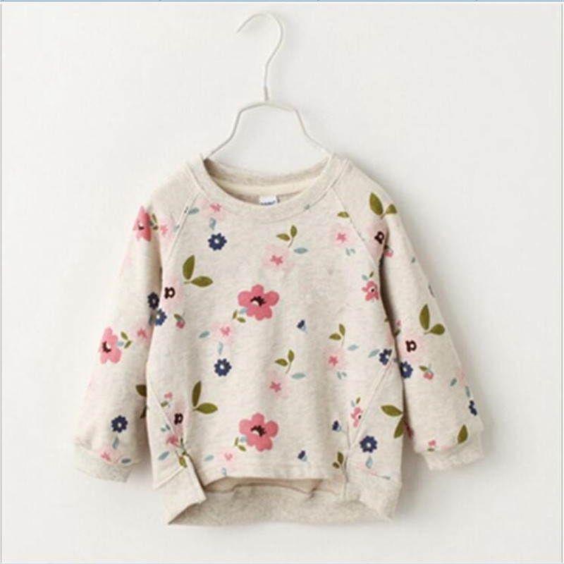 2016 new autumn girls children s clothing casual short girls sweatshirts collar fresh flowers full sleeved