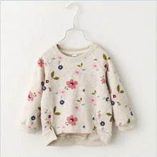 2016 new autumn girls children’s clothing casual short girls sweatshirts collar fresh flowers full sleeved hoodies