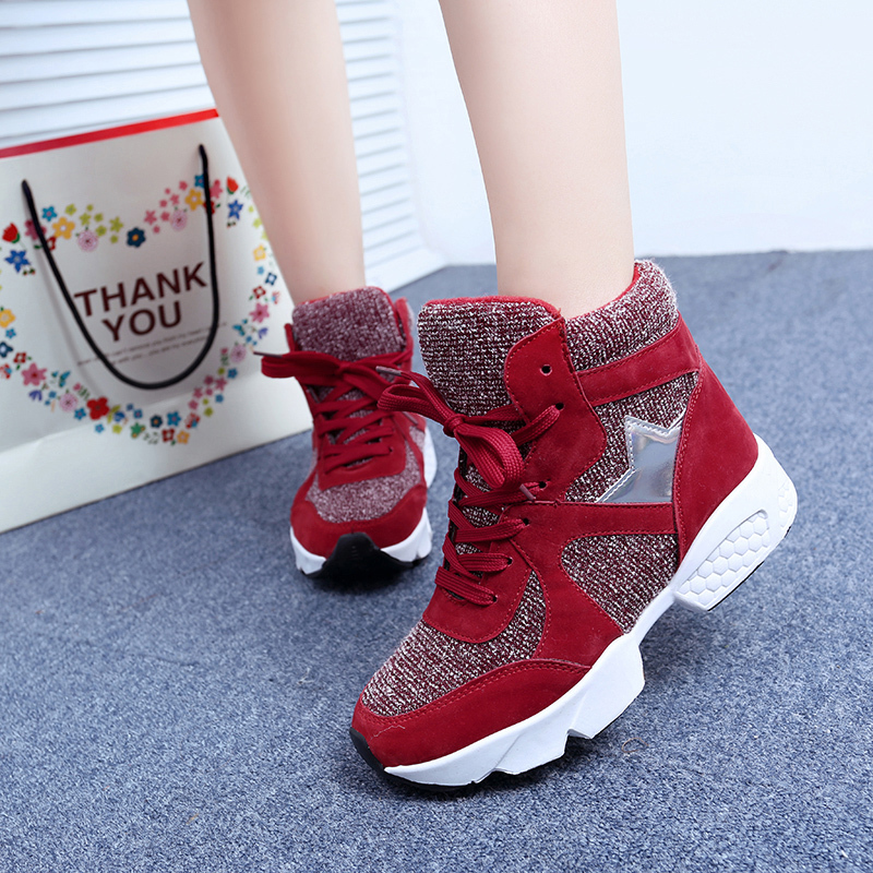 Nilanya The fashion spring and autumn period and the leisure shoes High help lace up sneakers