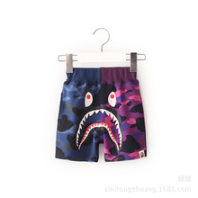 retail/piece 2016 summer boys shorts bape pants camouflage bape shark shorts kids children girls clothes