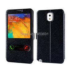 Top Quality Note3 View Window Flip Luxury Pu Leather Case For Samsung Galaxy Note 3 III