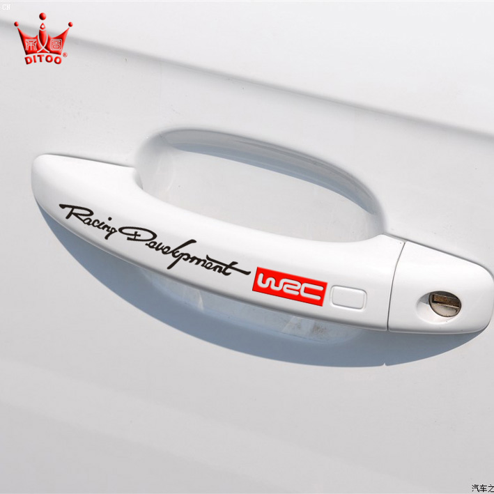 Door handle Car styling Racing development Stickers WRC Car Sticker Decal for ford focus 2/vw/kia rio/mazda 3/skoda/cruze/toyota