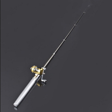 Mini Pen Fishing Rod Shape Portable Pocket Aluminum Alloy Hard Fish Spinning Stream Rod Pole With