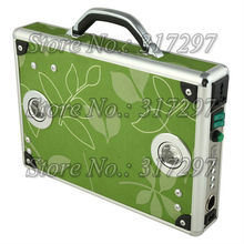 Free Shipping 10W Portable Solar Power Generator Ultra Thin Briefcase Design LED Lighting Music AC Charger