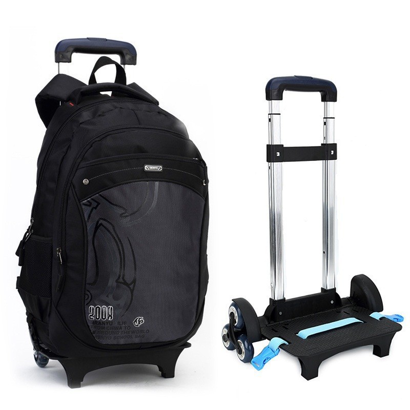 trolley-backpack-wheels-school-bag-with-detachable-children-Rolling-Backpack-books-bag-for-girls-climb-stairs-rod-bag-black