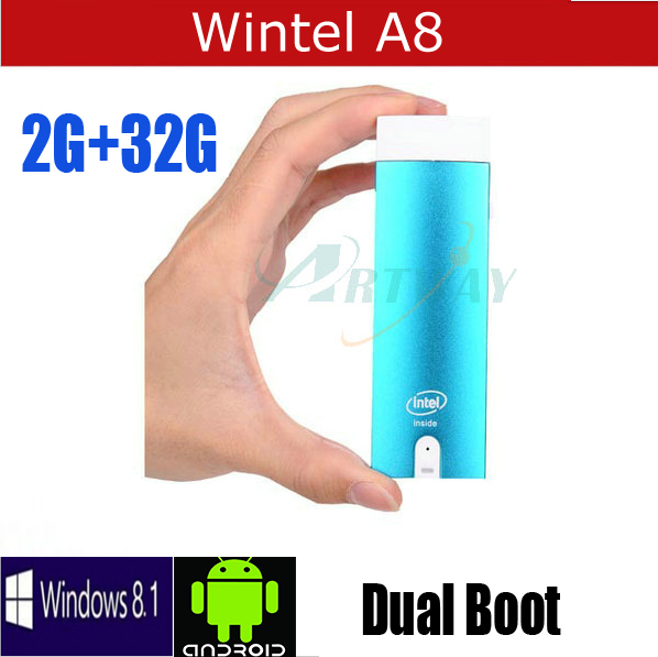 Wintel A8 Mini    HDMI   Intel Z3735F 1,33   8.1  Android 4.4  OS HTPC