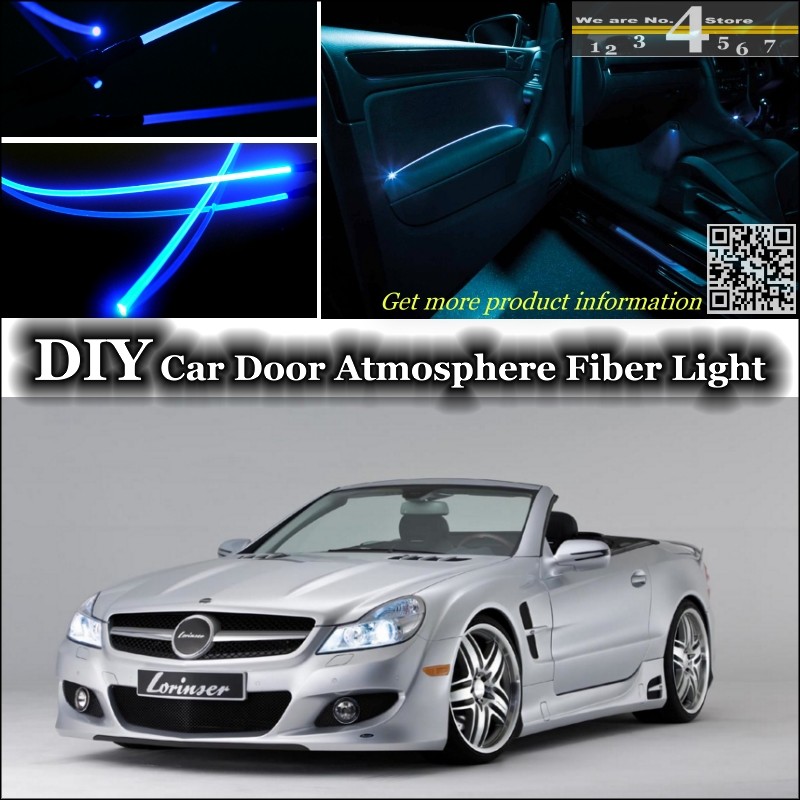 interior Ambient Light Tuning Atmosphere Fiber Optic Band Lights For Mercedes Benz SL MB R129 R230 R231 Inside Door Panel Refit