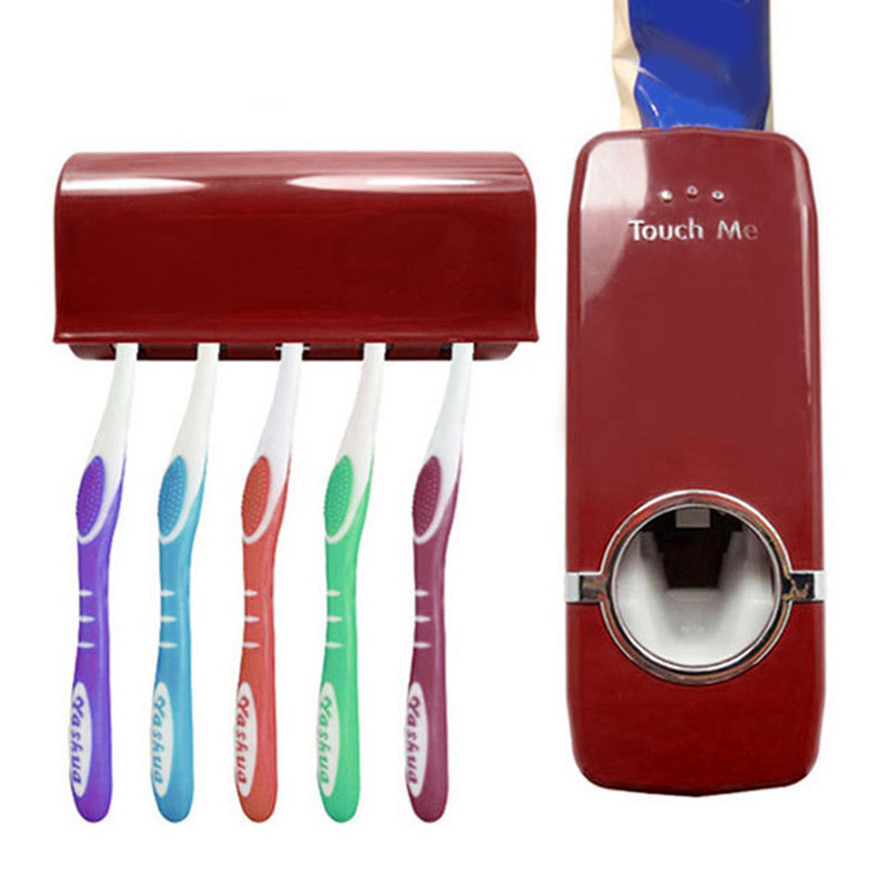 Wholesale Automatic Toothpaste Dispenser + 5 Toothbrush Holder Set