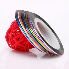 10 Pcs Mixed Colors Rolls Striping Tape Line DIY Nail Art Tips Decoration Sticker Nail Care