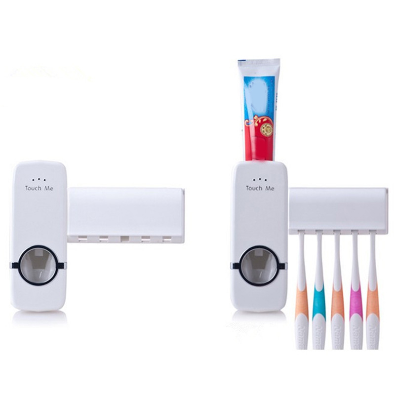 Wholesale Automatic Toothpaste Dispenser + 5 Toothbrush Holder Set