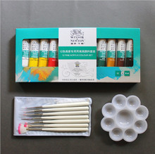 NEW Nail Art Polish Set 12 Colors Fine Acrylic Paint Set+Nail Painting Pen+Palette Tools