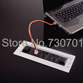 Flipping Electric Table Socket with 2 Universal Plug usa Eu uk SA Plug and Hdmi Rj45