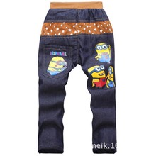 Baby Clothing 2016 Fashion Minions Kids Pants Girl/Boys Jeans For Children Clothing Slim Casual For Boys Pants 2-6Y