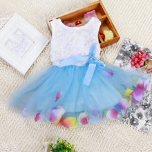 New Summer Kid Baby Girls Princess Tutu Dress Lace Bow Flower Vest Dress Mini Dress Hot