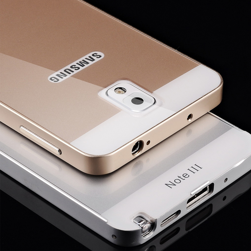 Aluminum Metal Frame+ PC Back Cover For Samsung Galaxy Note 2/Note 3 High Quality Cell Phone