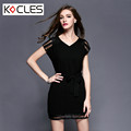 Plus Size 4 5XL 2016 Fashion New Womens Elegant Sexy See Through Mesh Sleeve V Neck