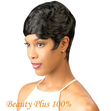 Best Seller Vogue Wig Short Black 3 styles Female Wavy Celebrity Hairstyle Fashion & Charming Style Synthetic Cheap Hair Wigs